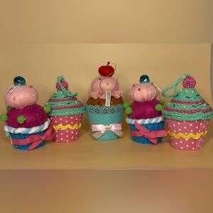 Cupcake Ornaments - Set of 5